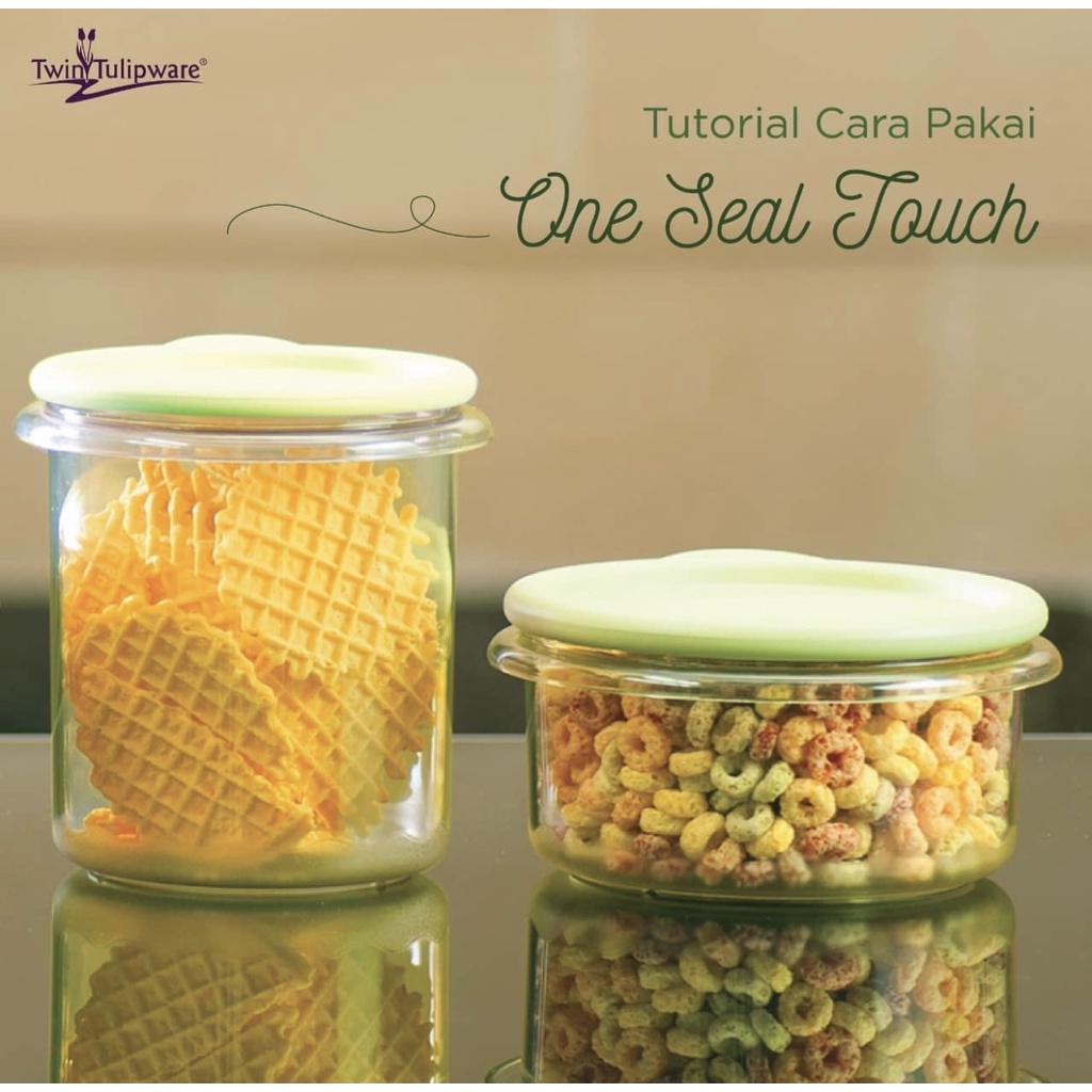 Jual Toples Kue Cemilan/ Wadah Cemilan / Low Stack Handy Jar Tulipware ...