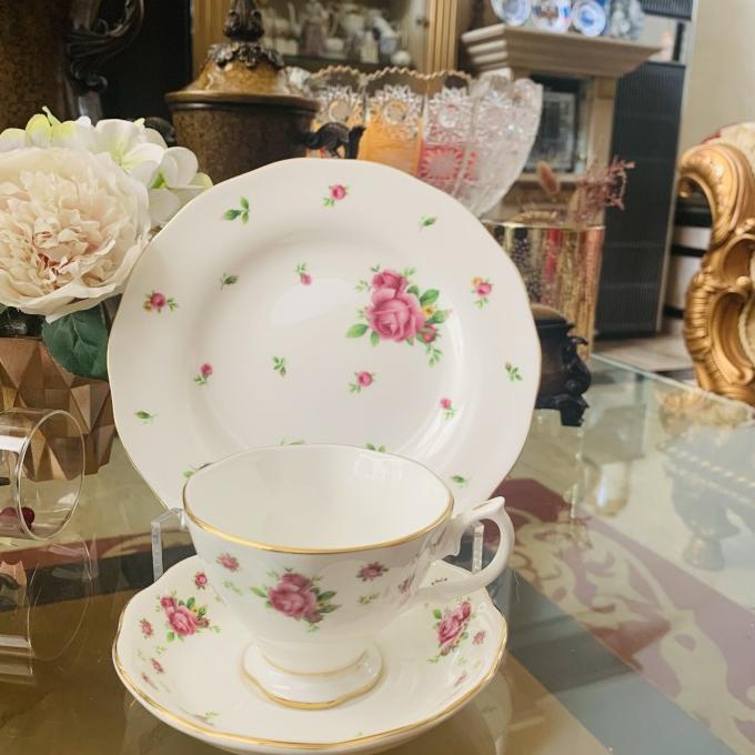 Jual Tea Cup Saucer Plate L 20 Cm Royal Albert New Country Roses White ...