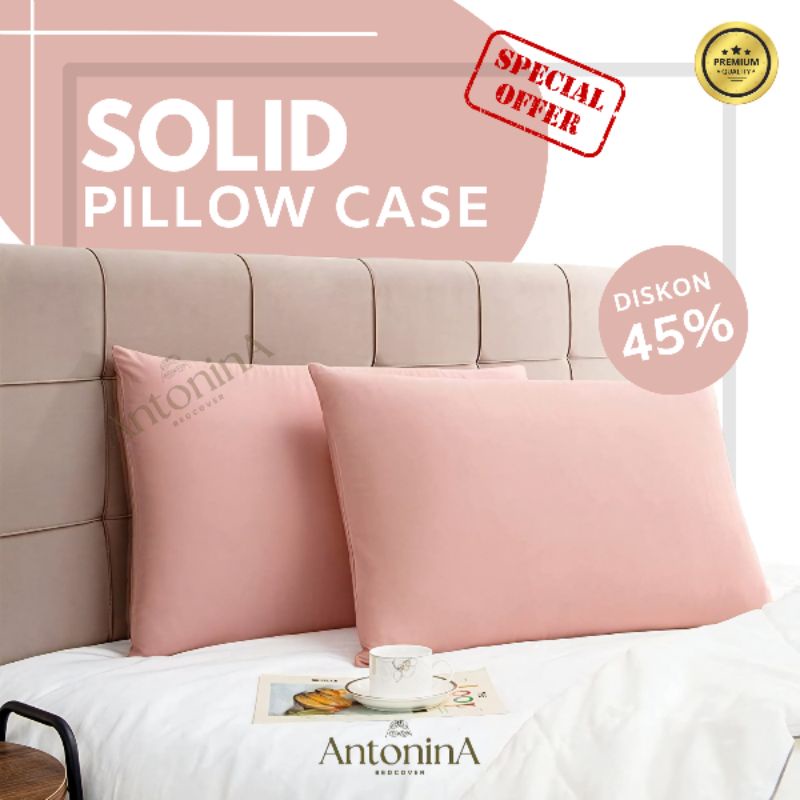 Jual Sarung Bantal Uk 45x68 Perlengakapan Kamar Tidur Bahan Katun Polos Aesthetic Korea jual