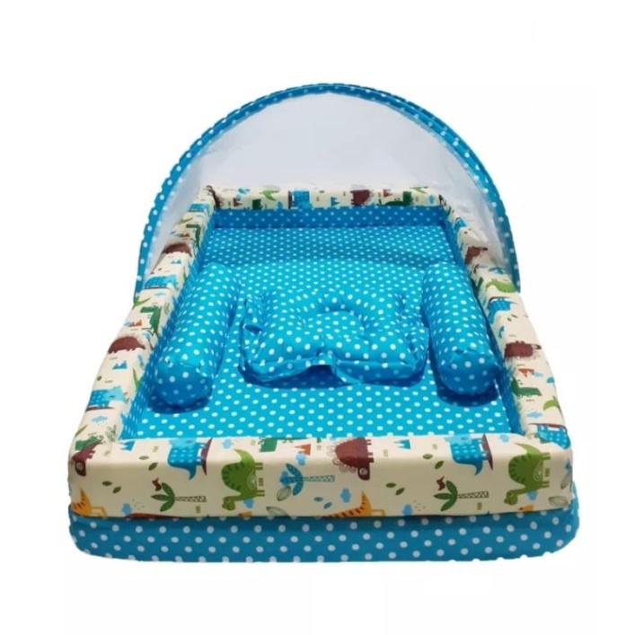 Jual Kasur Bayi Model Kolam Set Dengan Kelambu Dinosa Polkadot Shopee Indonesia