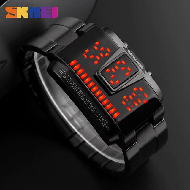 Jual Jam Tangan Pria Skmei Led Digital Display Quartz Alloy Band Anti Air Wrist Watch