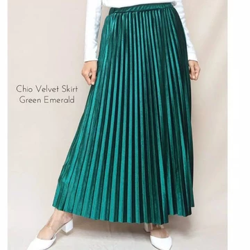 Rok Plisket Bludru Premium Velvet Skirt Rok Plisket Bludru Panjang