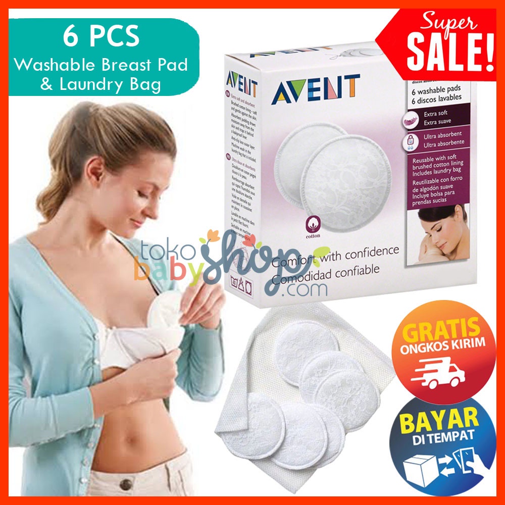 Jual Avent Washable Breast Pad Isi 6 Penyerap Penahan Asi Rembes
