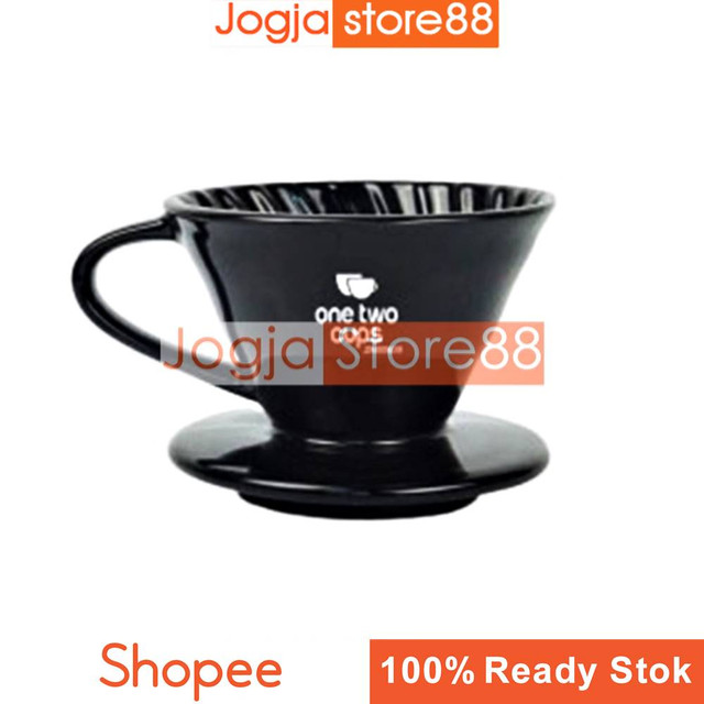 Jual Filter Penyaring Kopi V60 Glass Coffee Filter Dripper 1 2 Cups Black Shopee Indonesia 3424