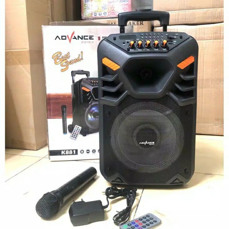 Jual Speaker Karoke Bluetoot Portebel Advance K881 8inch | Shopee Indonesia