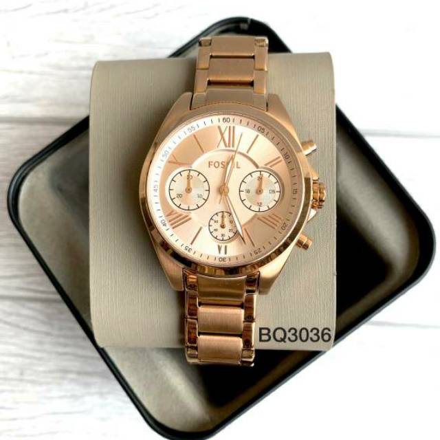 Jual Jam Fossil Modern Courier Midsize Chronograph Rose Gold-Tone