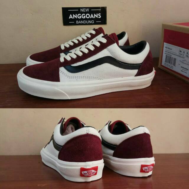 vans old skool off white maroon