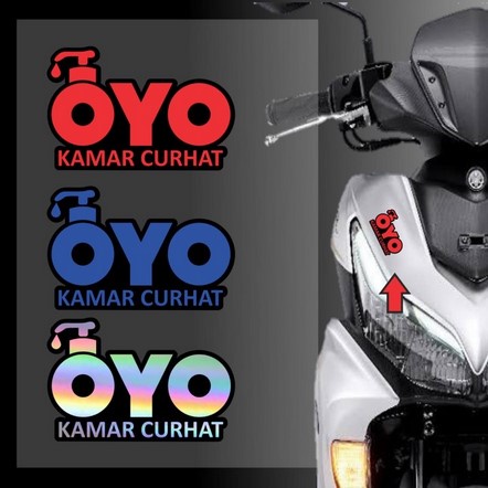 Jual Sticker OYO CURHAT stiker viral tiktok stiker motor mobil kaca ...