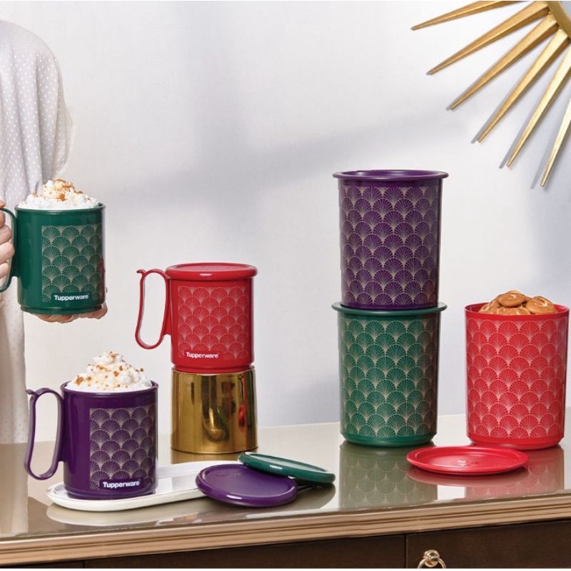 Jual paket art deco canister tupperware + mug tupperware | Shopee Indonesia