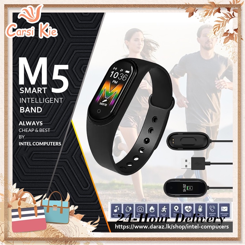 Smartwatch M5 Smartband Sport Smart Watch mi Band Jam Tangan Pintar  Waterproof Kalori Detak Jantun