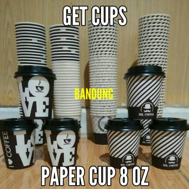 Jual Paper cup 8 oz dan tutup isi 50 pcs | Shopee Indonesia