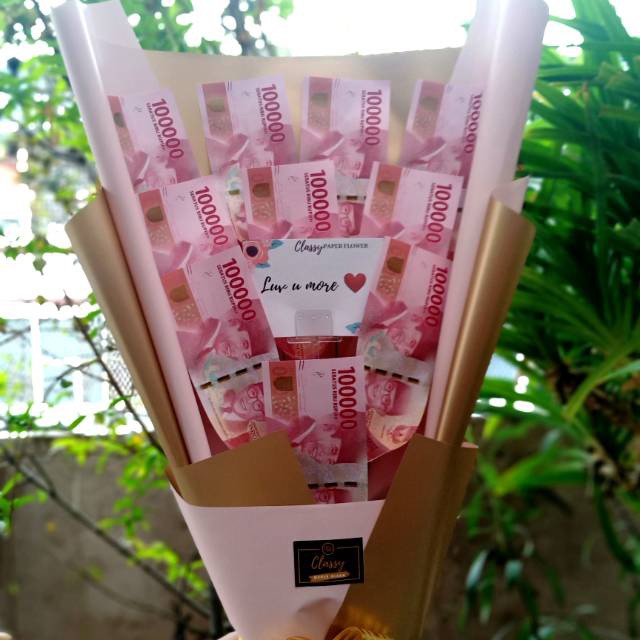 Jual Small Standing Money Bouquet Bucket Buket Bunga Uang Asli Kado Anniv Wisuda Ulang Tahun 