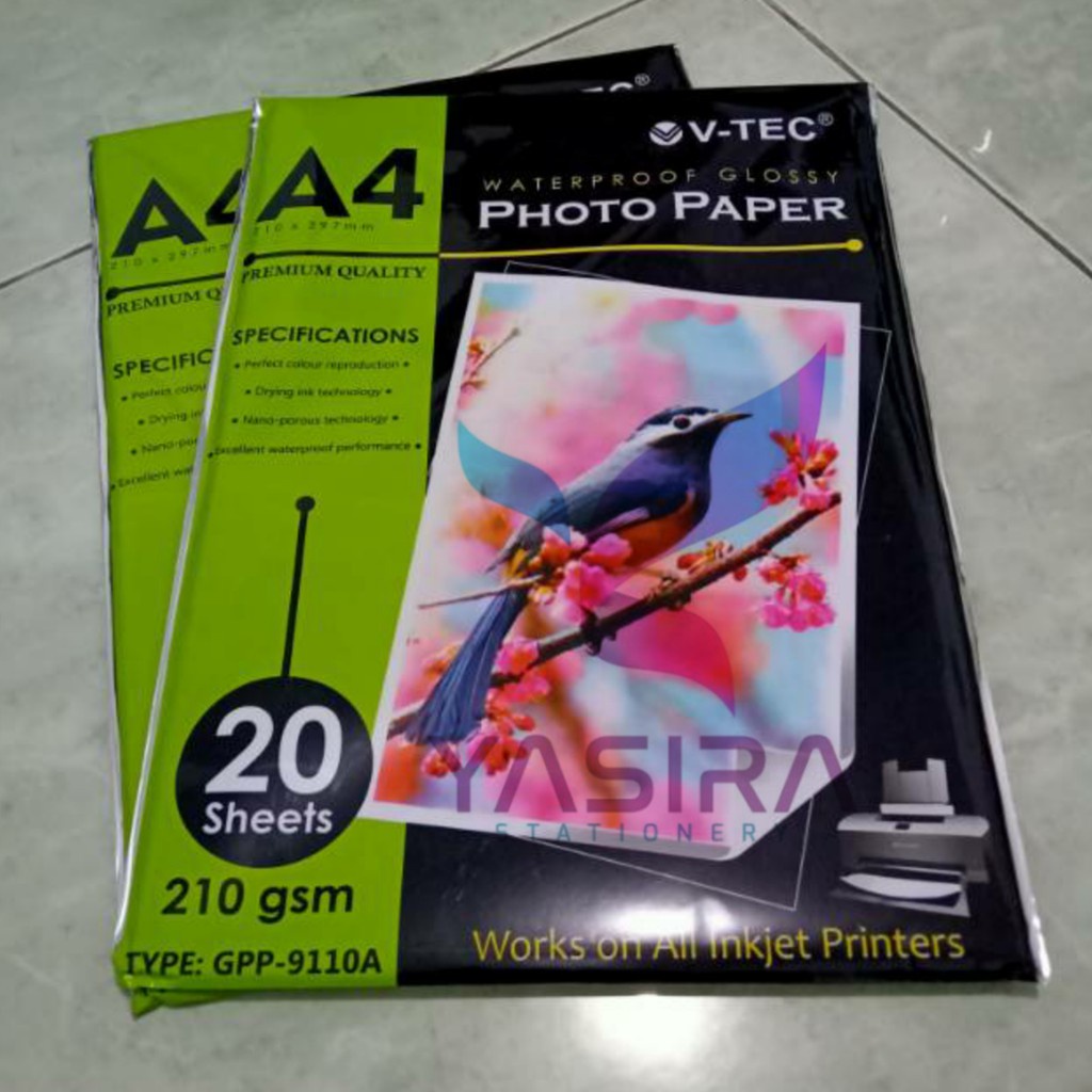 Jual Kertas Foto Glossy Photo Paper A4 210 Gr 10 Lembar Termurah