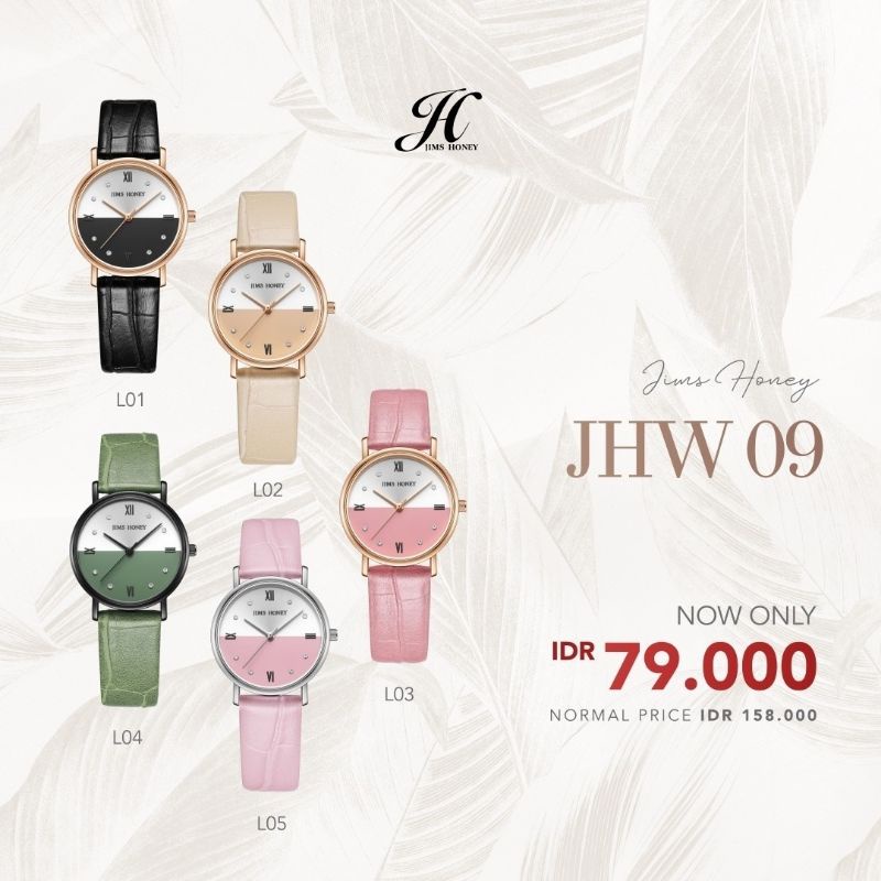 Jual JHW 09 + Free Exclusive Box JIMS HONEY JAM TANGAN WANITA (READY