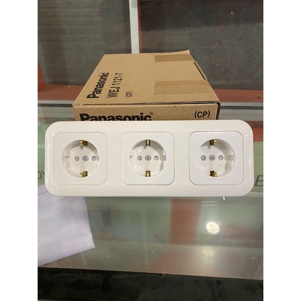 Jual stop kontak triple / stop kontak 3 gang panasonic | Shopee Indonesia