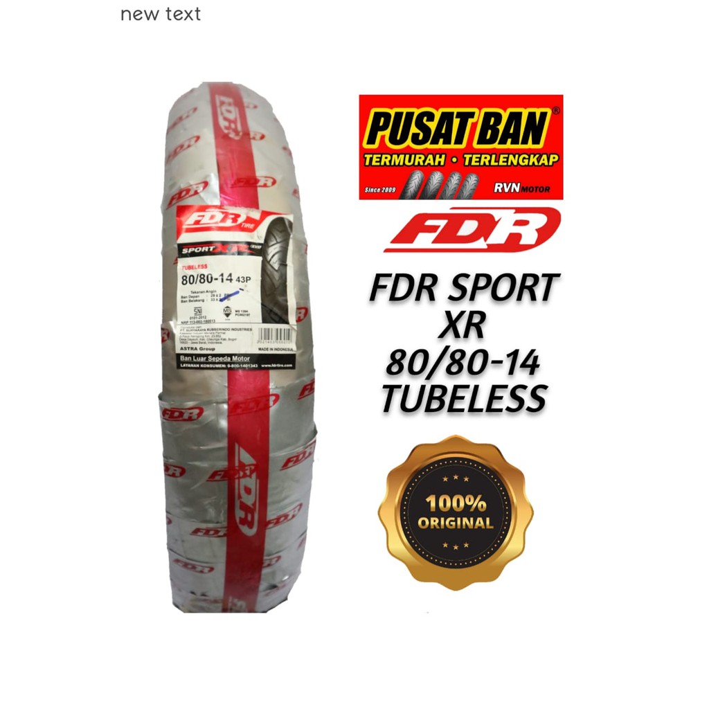 Jual FDR SPORT XR EVO 80/80-14 TUBELESS (FREE PENTIL ) | Shopee Indonesia