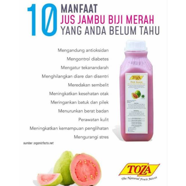 Jual Toza Juice Buah Jambu 1 Liter | Shopee Indonesia