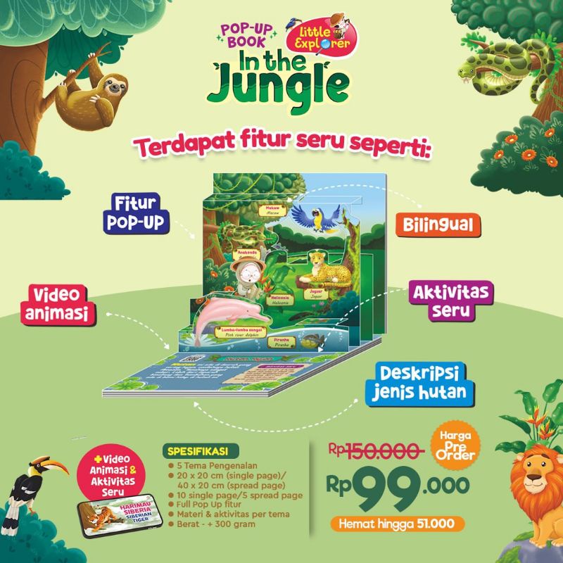 Jual POP UP BOOK Little Explore In The Jungle Ziyad | Shopee Indonesia
