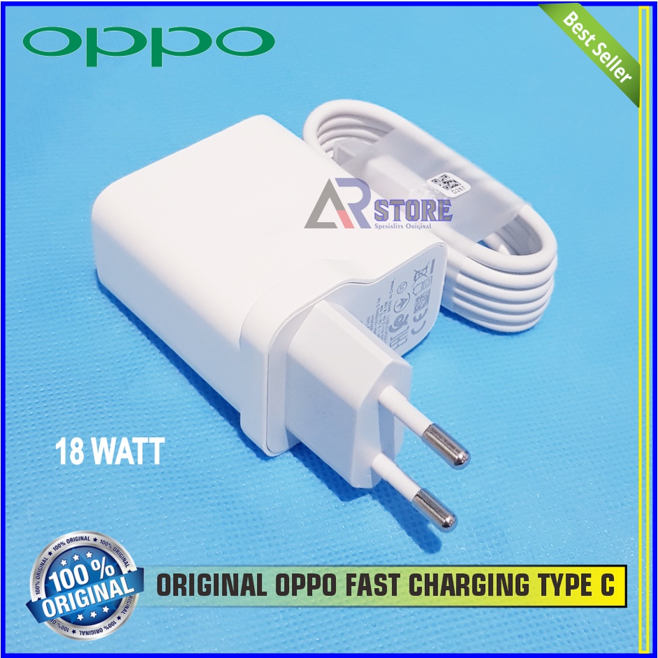 Charger Oppo A53 A53 A92 Type C 18WATT/ 9V ORIGINAL100% Fast Charging