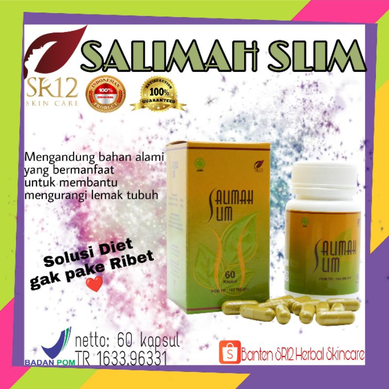 Jual Sr12 Salimah Slim 100kapsul Pelangsing Ampuh Obat Diet Herbal