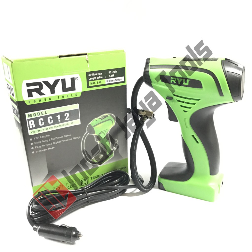 Jual RYU RCC12 Pompa Angin Ban Mobil DC Mini Air Compressor 12V ...