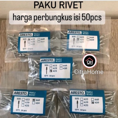 Jual Paku Rivet 5 ukuran Harga perbungkus isi 50pcs | Shopee Indonesia