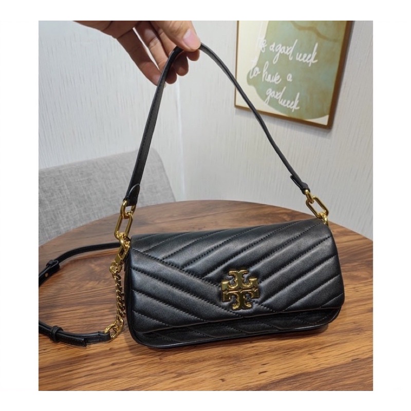 Jual Tory Burch Kira Chevron Small Flap Shoulder Bag Black Shopee