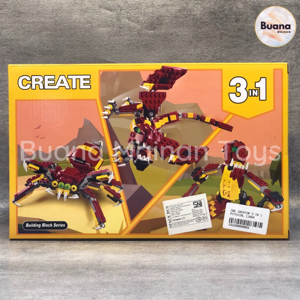 Jual BRICK BELA CREATE 3 IN 1 MODEL 11044 DRAGON NAGA KING KONG SPIDER ...