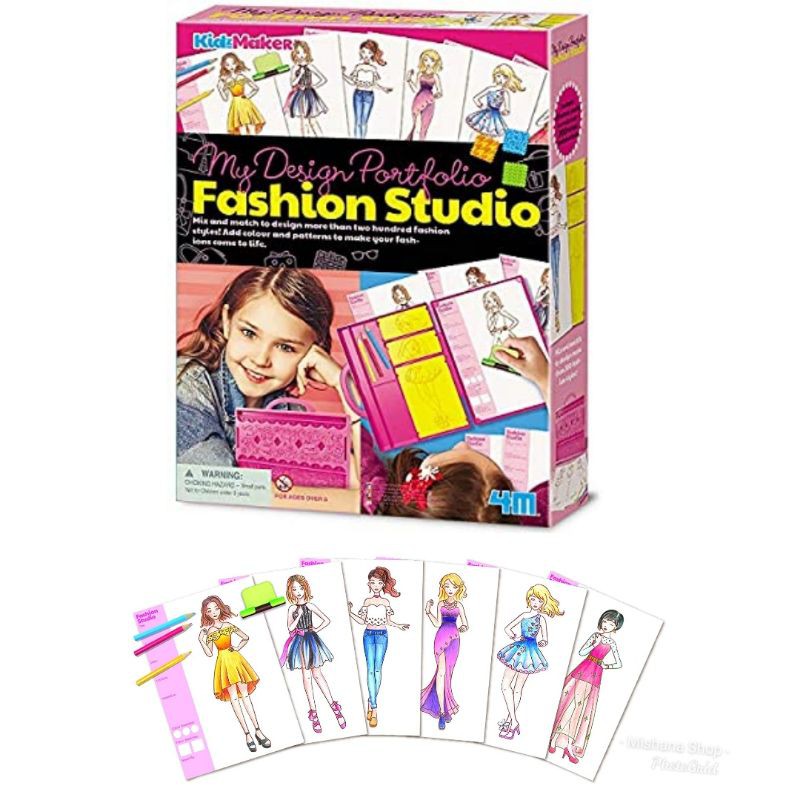 Jual Mainan Kreatif 4M Fashion Studio Anak My Design Portfolio Playset ...