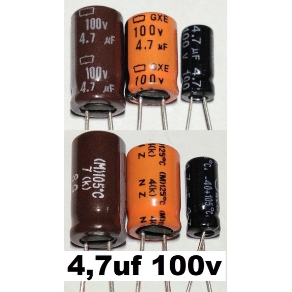 5 PEZZI CONDENSATORI ELETTROLITICI 4,7uF 50V 105°C BASSA - Foto 7