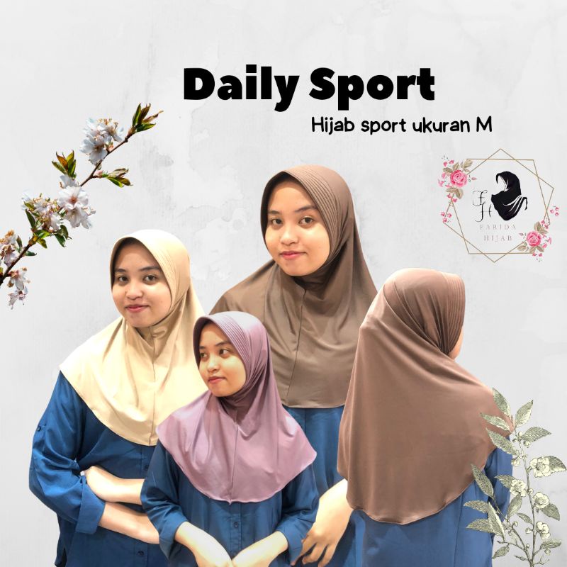 Jual Hijab Instant Daily Sport // Sport Hijab Menutup Dada // Sport ...