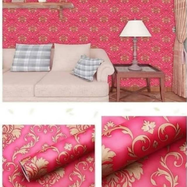Jual Wallpaper dinding MURAH medan wallpaper motif batik gold dasar