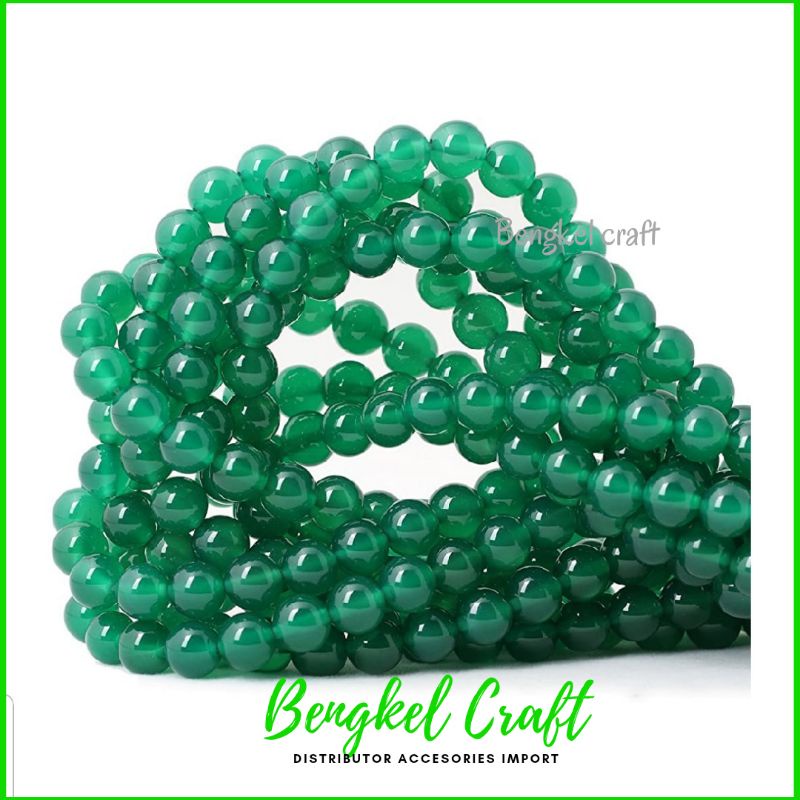 Jual Bahan Craft Manik-Manik Batu JADE giok agate 4mm 6mm 8mm 10mm ...
