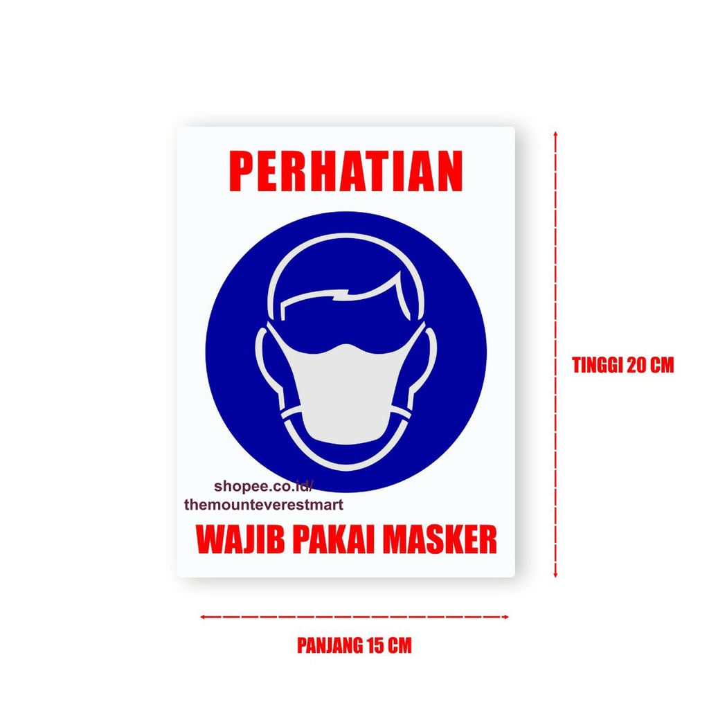 Jual [papan Tanda] Papan Tanda Akrilik Wajib Pakai Masker Acrylic