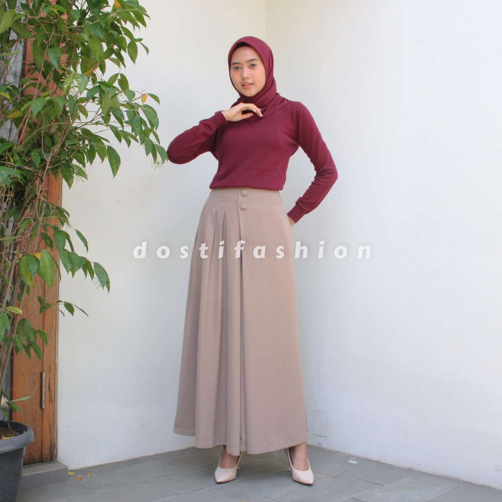 Jual Dostifashion Safa Kulot / Kulot Rok Wanita Model Lebar Rempel ...