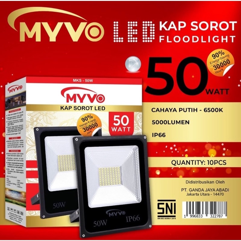 Jual Lampu Sorot Led Watt Myvo Ip Shopee Indonesia