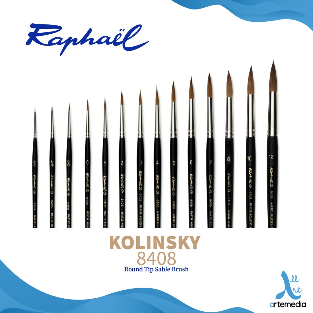 Jual Raphael 8408 Round Sharp Tip Kolinsky Sable Brush Shopee Indonesia