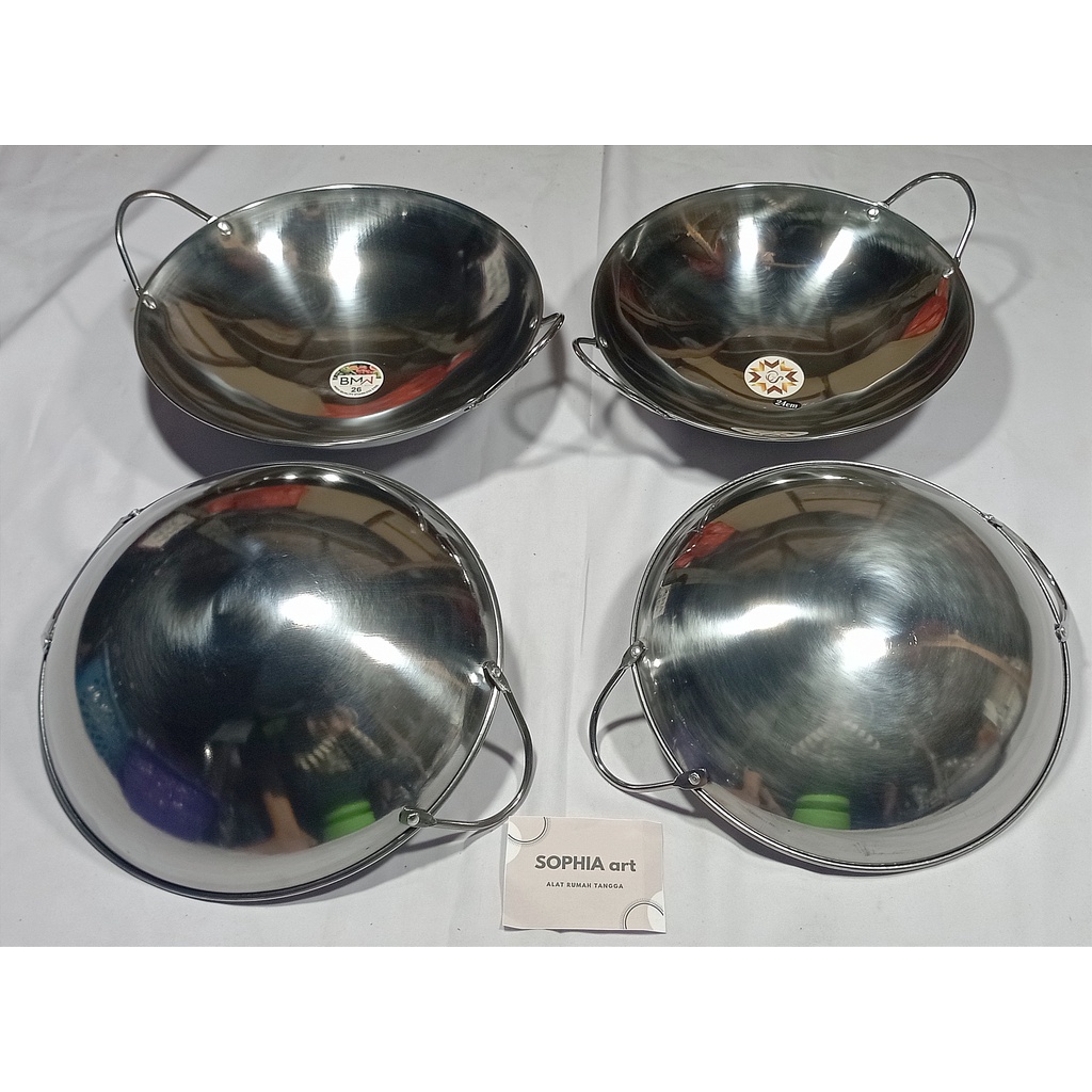 Jual WAJAN STAINLESS STEEL KUALI BMW PENGGORENGAN KIRCHEN WARE WOK PAN ...