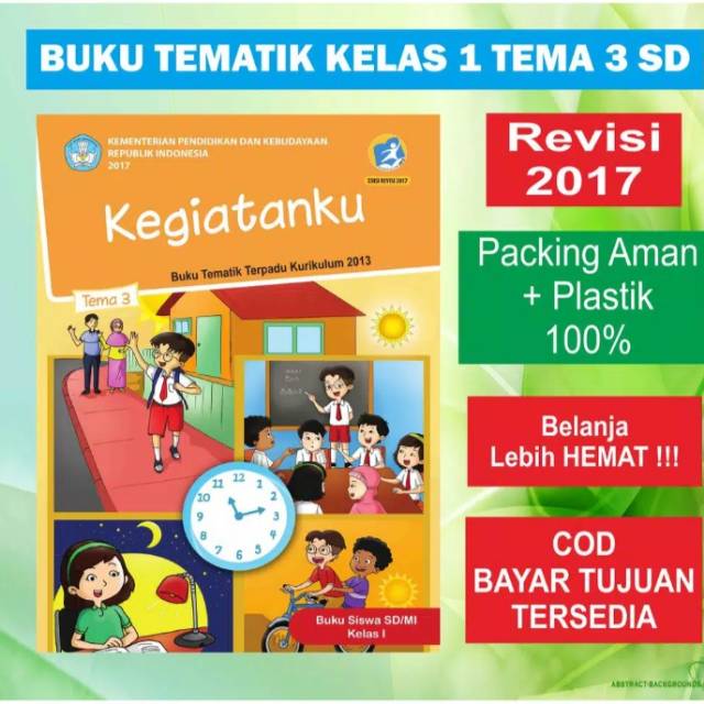 Jual Buku Teks Siswa Tematik Terpadu K13 Dikbud Kelas 1 Tema 3 ...