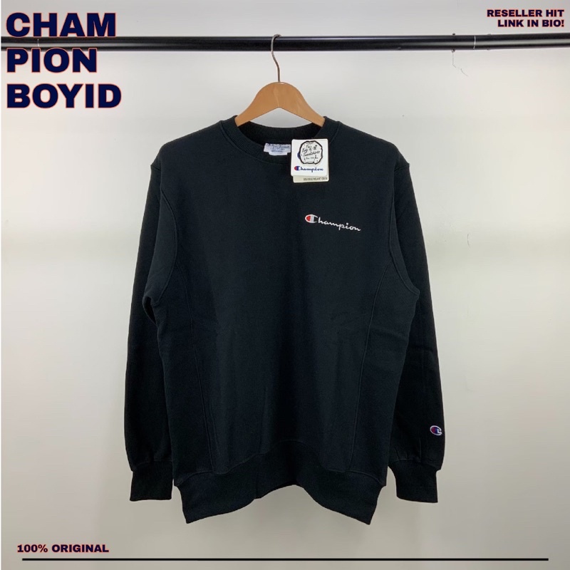 Jual Sweater Crewneck Champion Original Small Script Reverse Weave