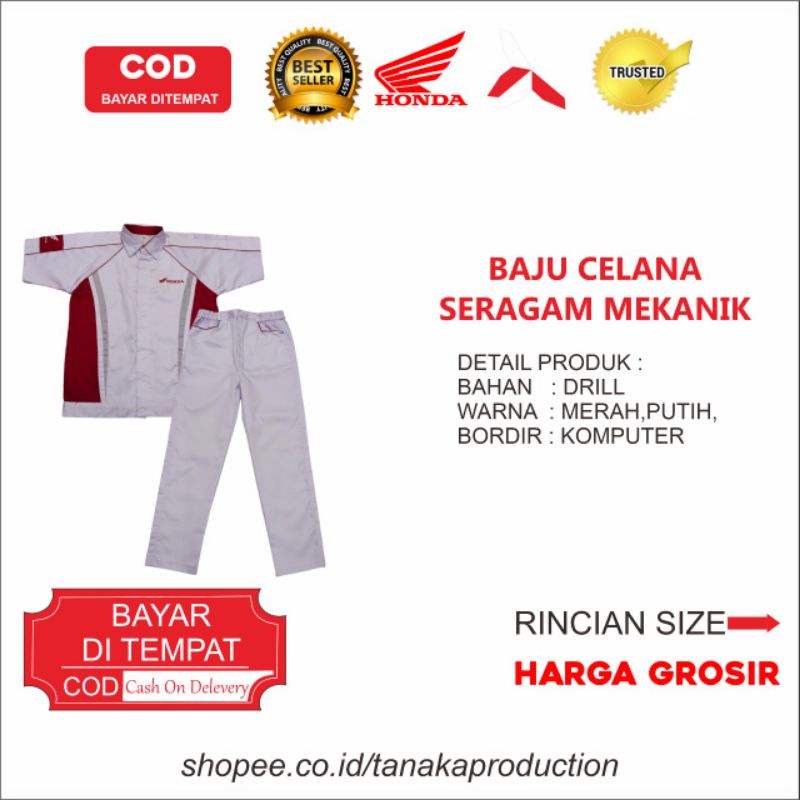 Jual Seragam Honda Mekanik Baju Celana Seragam Honda Seragam Ahass Baju Honda Shopee 