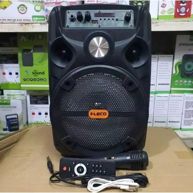 Jual SPEAKER BLUETOOTH KARAOKE XBASS 8'5 INCH FLECO F955C/D BONUS MIC