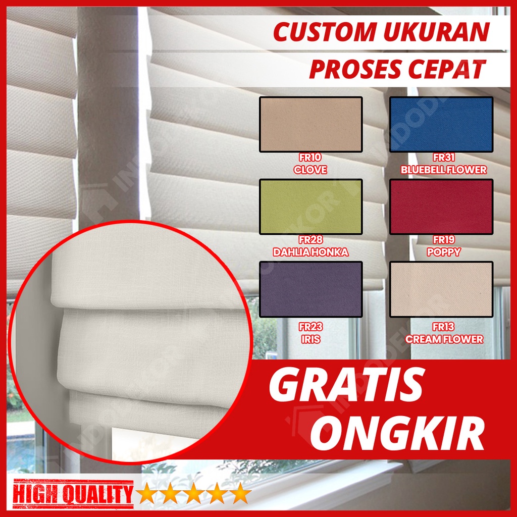 Jual Roman Shade Roman Shades Tirai Jendela Gulung Minimalis Gorden Modern Kamar Tidur