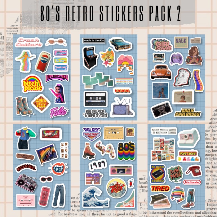 Jual [PART 2] 80's Retro Stickers | stiker retro | stiker 80 | stiker
