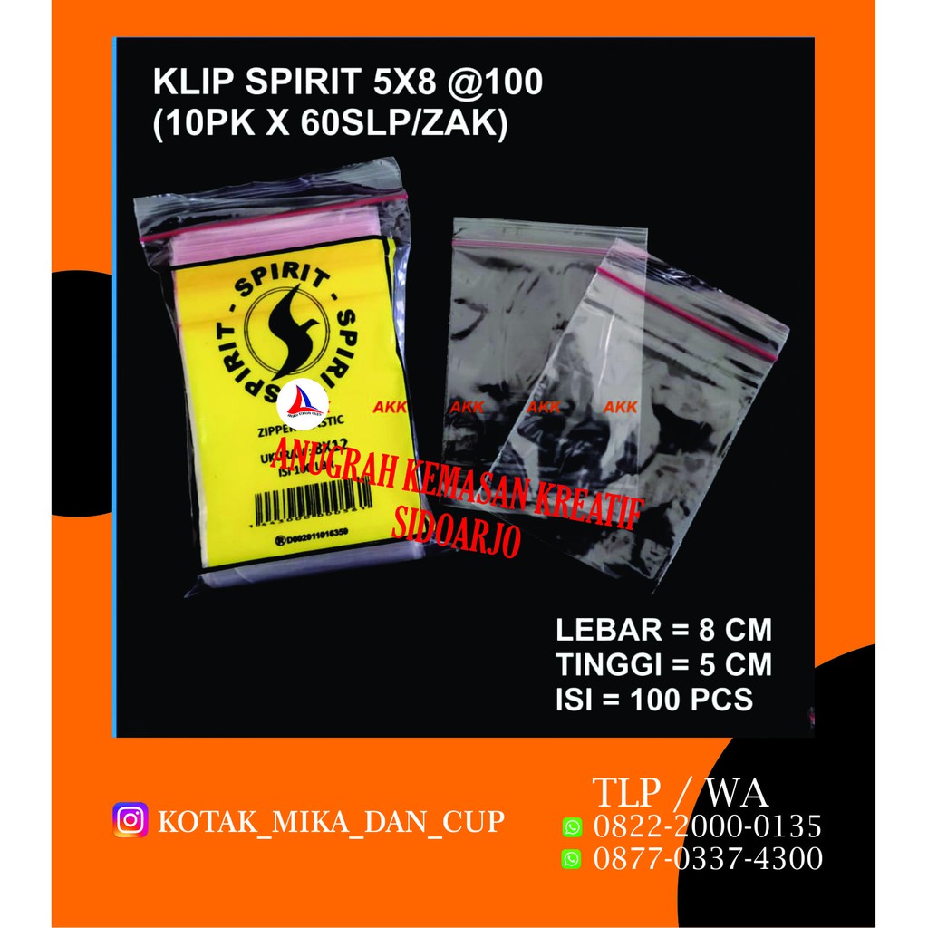 Jual Plastik Klip Spirit 5x8 Cm Isi 100 Pcs Shopee Indonesia 0458