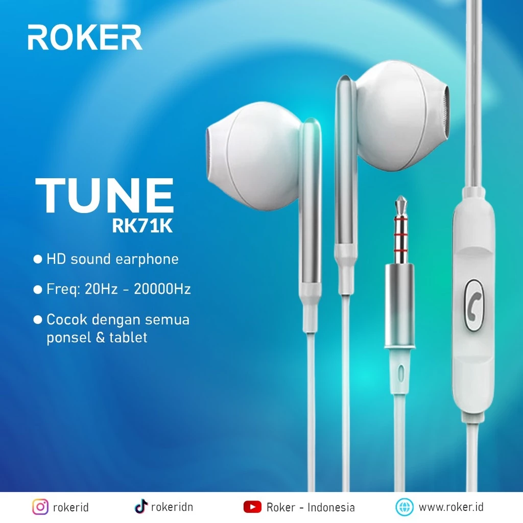 Handsfree / Earphone / Headset Roker TUNE RK71K