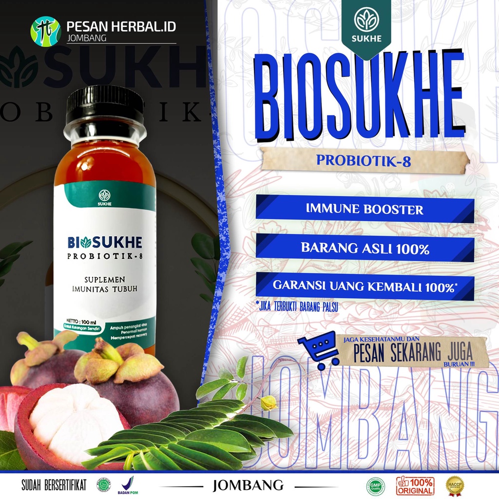 Jual Biosukhe Probiotik 8 Penangkal Virus Daya Tahan Tubuh Anti Virus Original Shopee Indonesia 8643