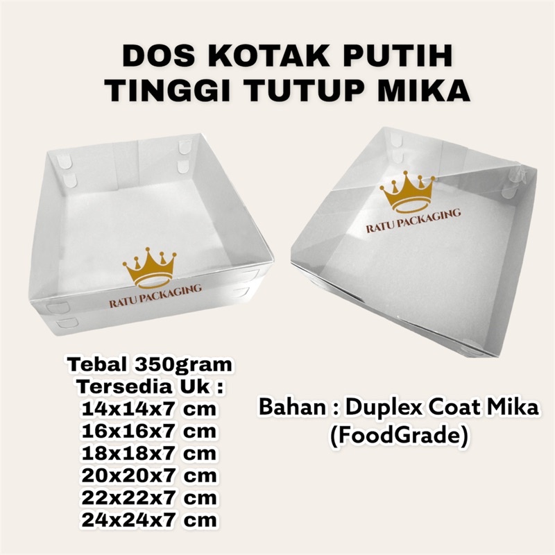 Jual Pcs Ratu Dos Duplex Putih Tutup Mika Kue Tinggi Cm Tutup