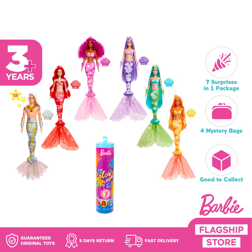 Jual Barbie Color Reveal Mermaid Doll (Random) Mainan Boneka Anak
