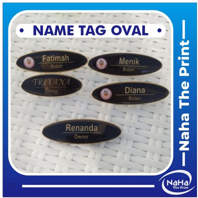 Jual Custom Name Tag Nama Dada Oval Acrilik Resin Shopee Indonesia